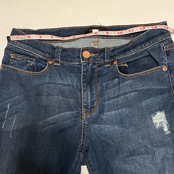 Halogen Womens Ripped Flare Crop Cut Off Jeans Blue Size 27. - Picture 7 of 11